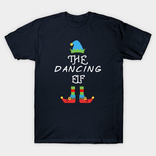 The Dancing Elf Matching Family Group Christmas Party T-Shirt by CareTees